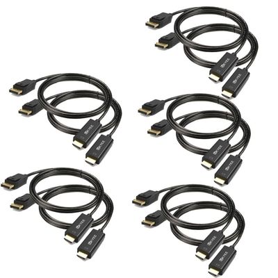 UKYEE Display Port (DP) to HDMI Cable 6 feet 10-Pack, DisplayPort to HDMI Cable Adapter 6ft Male to Male Cord Converter for PCs to HDTV, Monitor, Projector with HDMI Port