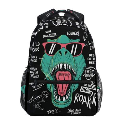 ALAZA Cool T Rex Dinosaur Funny Large Backpack Personalized Laptop iPad Tablet Travel School Bag with Multiple Pockets for Men Women College