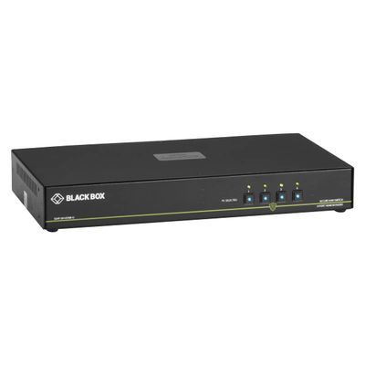 SmartAVI SDVN-4S 4-Port Single-Head Secure DVI-I KVM Switch with KB/Mouse USB Emulation