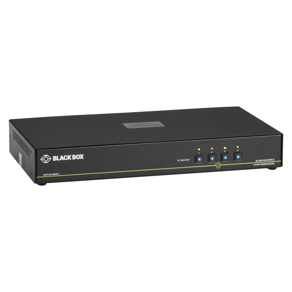 SmartAVI SDVN-4S 4-Port Single-Head Secure DVI-I KVM Switch with KB/Mouse USB Emulation