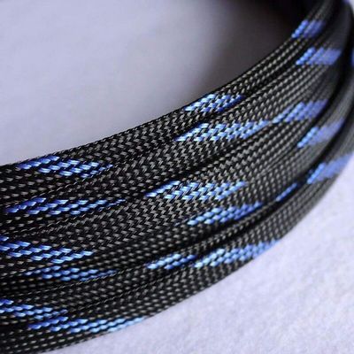5 Meters x 8MM Black&Blue Mix Color Tube PET Expandable Braided Sleeving Cable