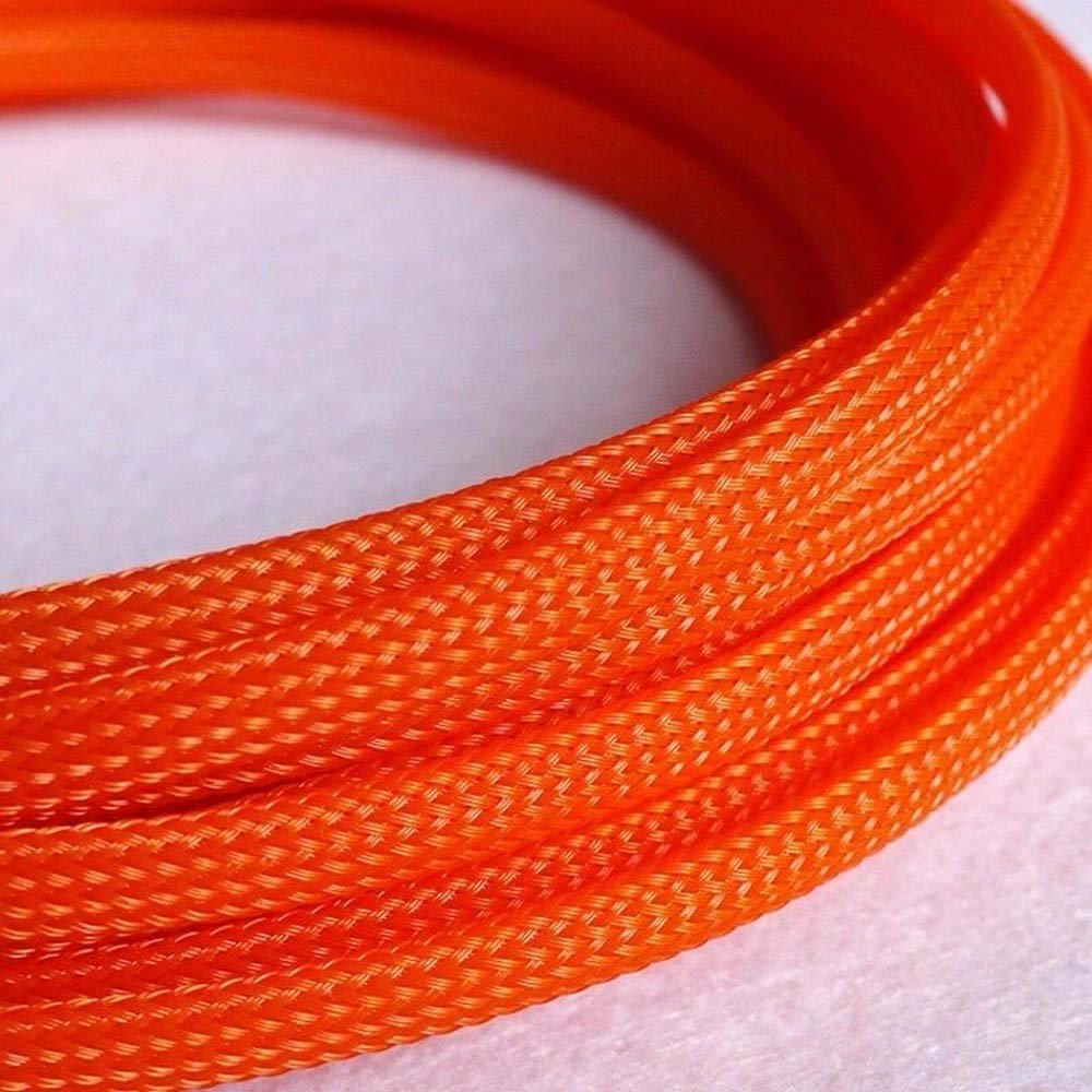 12mm Orange Tube Dense PET Expandable Braided Sleeving Cable x 5M (5 Meters)