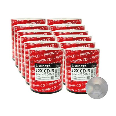 1200 Pack Ridata CD-R 52X 700MB 80Min Branded Logo Blank Media Recordable Disc