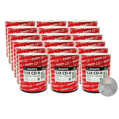 1800 Pack Ridata CD-R 52X 700MB 80Min Branded Logo Blank Media Recordable Disc