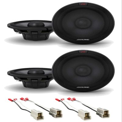 Alpine Pair R-S65.2 300 Watt 6.5" Car Audio Coaxial 2-Way Speakers Bundle with METRA 72-9300 Speaker Harness Connector Compatible with 2000-2004 Subaru Outback