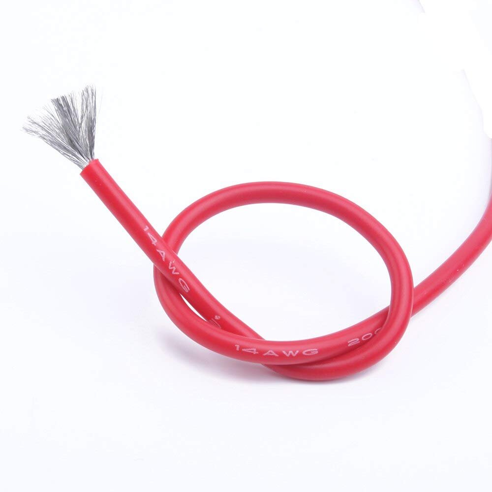 Hockus Accessories 5 Meter AMASS14AWG Silicone Wire 14 AWG Silica Gel Wires Conductor Construction 14# high Temp Tinned Copper Cable - (Color: Blue)