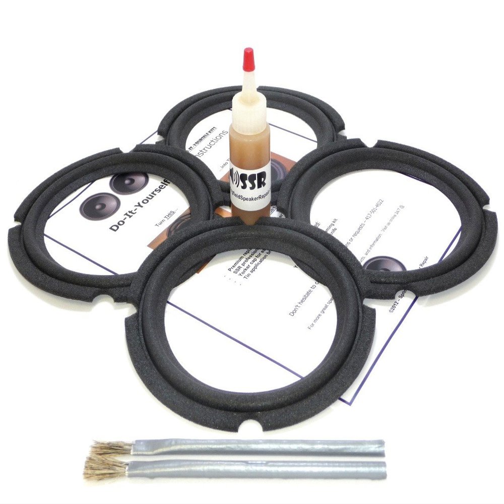 Springfield Speaker 6.5" Foam Surround Edge Repair Kit - 4 Speaker Kit - Compatible with JBL Control 5, G200, P20, P206, P206G, P206H, J216, J216A, C5003, Control SB5, J620M, J830M