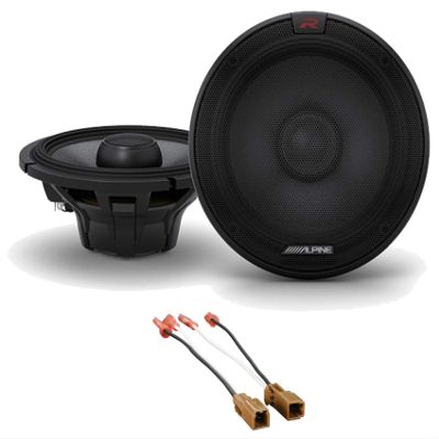 Alpine Pair R-S65.2 300 Watt 6.5" Car Audio Coaxial 2-Way Speakers Bundle with METRA 72-7400 Speaker Harness Connector Compatible with 2002-2006 Nissan Altima Sedan
