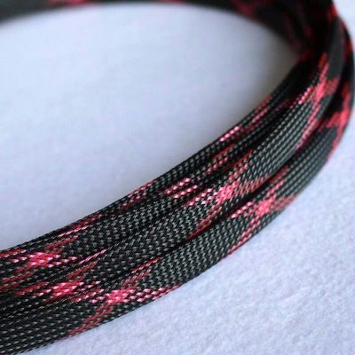 5 Meters Pink&Black Mix Color High Densely 10mm Expanding Matte Braided Sleeving Cable