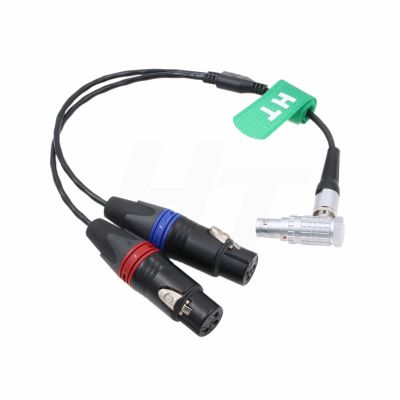 HangTon Audio Input Cable for Atomos Shogun Inferno, Ninja Inferno, Shogun Flame, Shogun 7 Monitor Right Angle 10 pin to Dual XLR 3 pin Female Sound Devices Mixer
