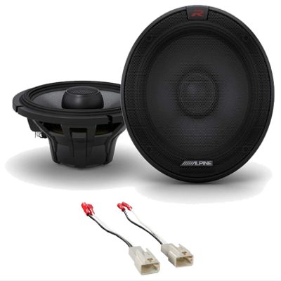Alpine Pair R-S65.2 300 Watt 6.5" Car Audio Coaxial 2-Way Speakers Bundle with METRA 72-8104 Speaker Wire Harness Connector Compatible with 2003-2008 Toyota Corolla