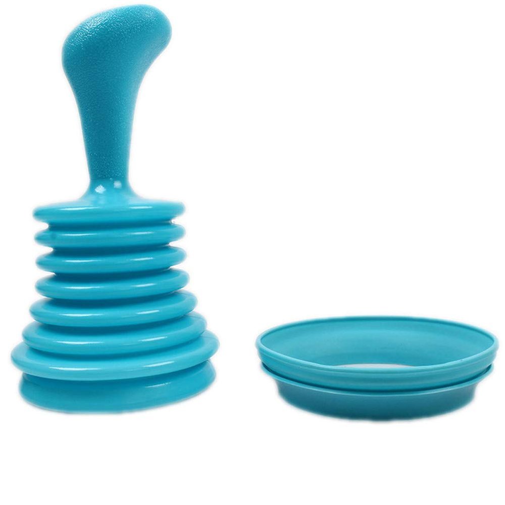 Flybloom Toilet Suction Plunger Home Kitchen Sink Plunger Blocked Toilet Bath Drain Unblock Sinks Pipe Cleaner, Blue