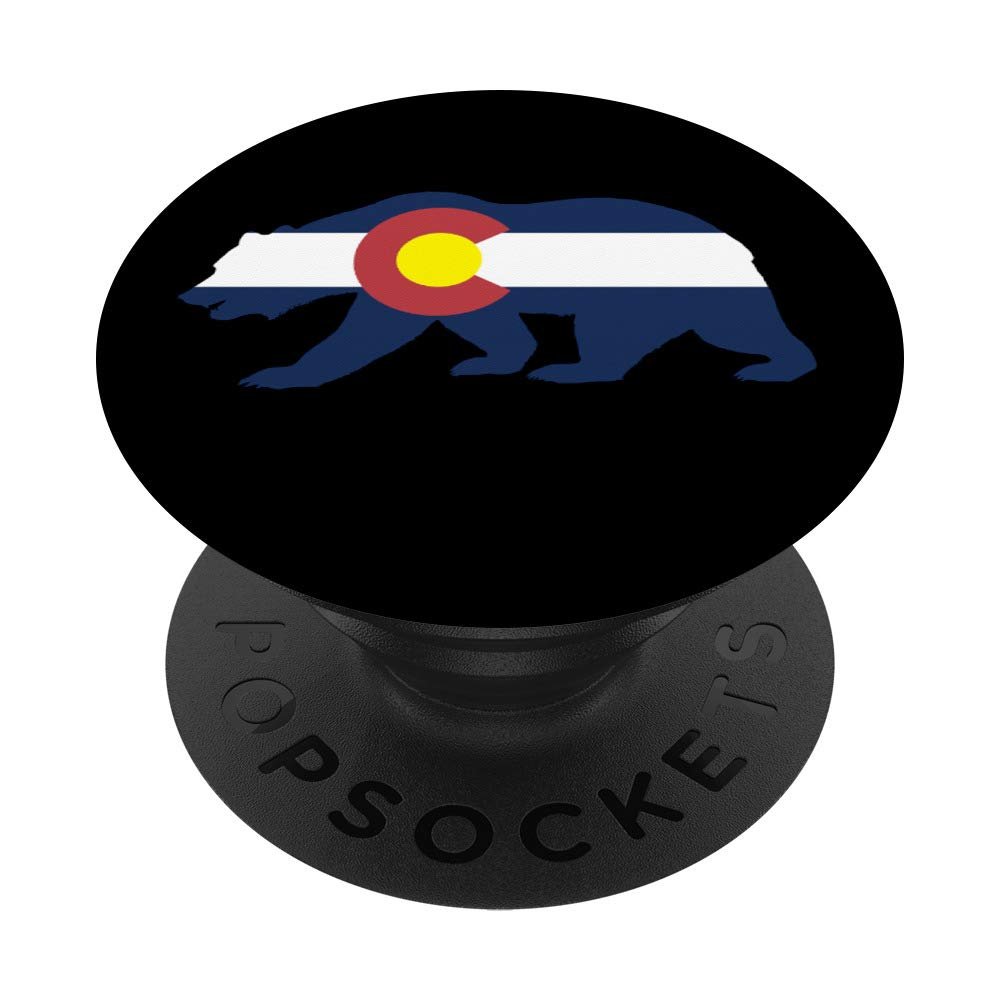 Awesome Beautiful Colorado Flag Bear Gift Idea T-shirt PopSockets PopGrip: Swappable Grip for Phones & Tablets