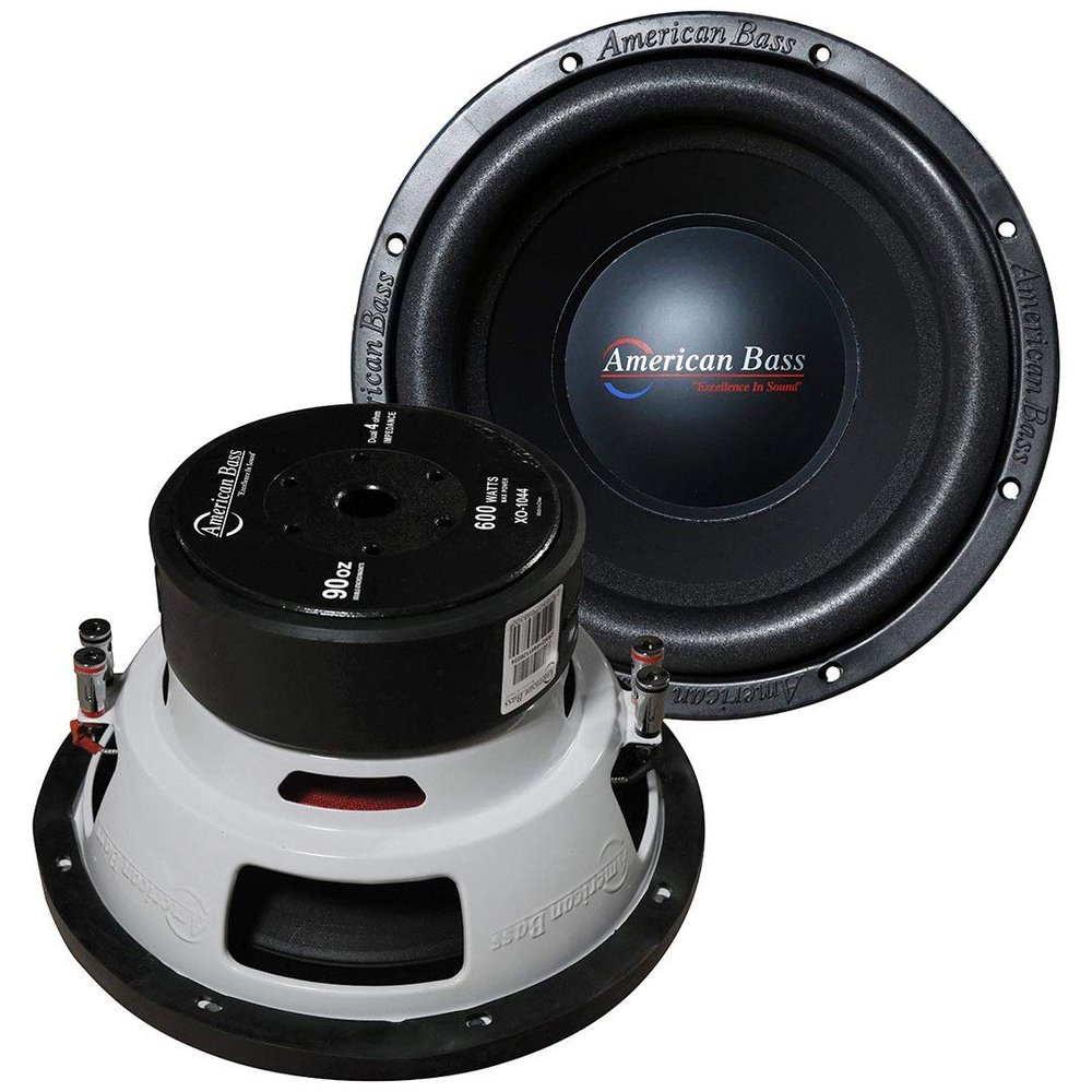 2 American Bass XO 1044 10" 600 Watt Car Audio Subwoofers DVC 4-ohm Subs XO1044