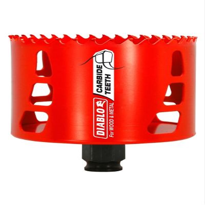 Diablo Carbide Teeth Hole Saw for Wood and Metal - Fits with Snap-Lock Plus Mandrel System, Tool-Free Plug Ejection - 3-1/4" Diameter, 2-3/8" Length - DHS3250CT