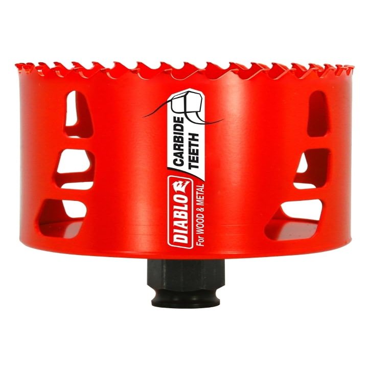 Diablo Carbide Teeth Hole Saw for Wood and Metal - Fits with Snap-Lock Plus Mandrel System, Tool-Free Plug Ejection - 3-1/4" Diameter, 2-3/8" Length - DHS3250CT