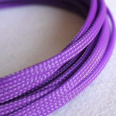 4MM Purple Dense PET Expanding Matte Braided Sleeving Cable Harness x 5M (5 Meters)