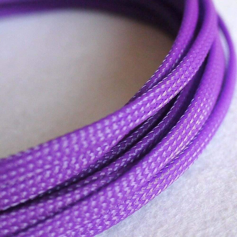 4MM Purple Dense PET Expanding Matte Braided Sleeving Cable Harness x 5M (5 Meters)