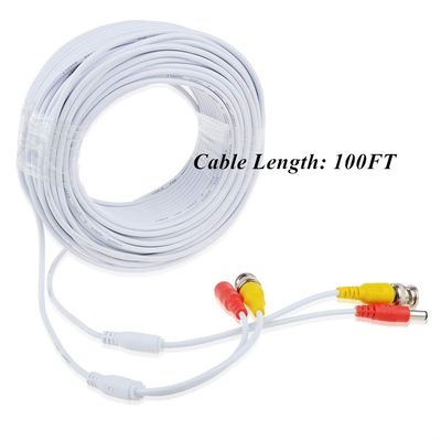 SLLEA White 100ft BNC Extension Cable Compatible with Swann ADS-180 HD Security Surveillance Camera