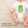 Biitfuu 12Pcs Baby Monthly Sticker Milestone Memories Photo Props Cartoon Animal Shaped for 1-12 Month Newborn Boys Girls view 3
