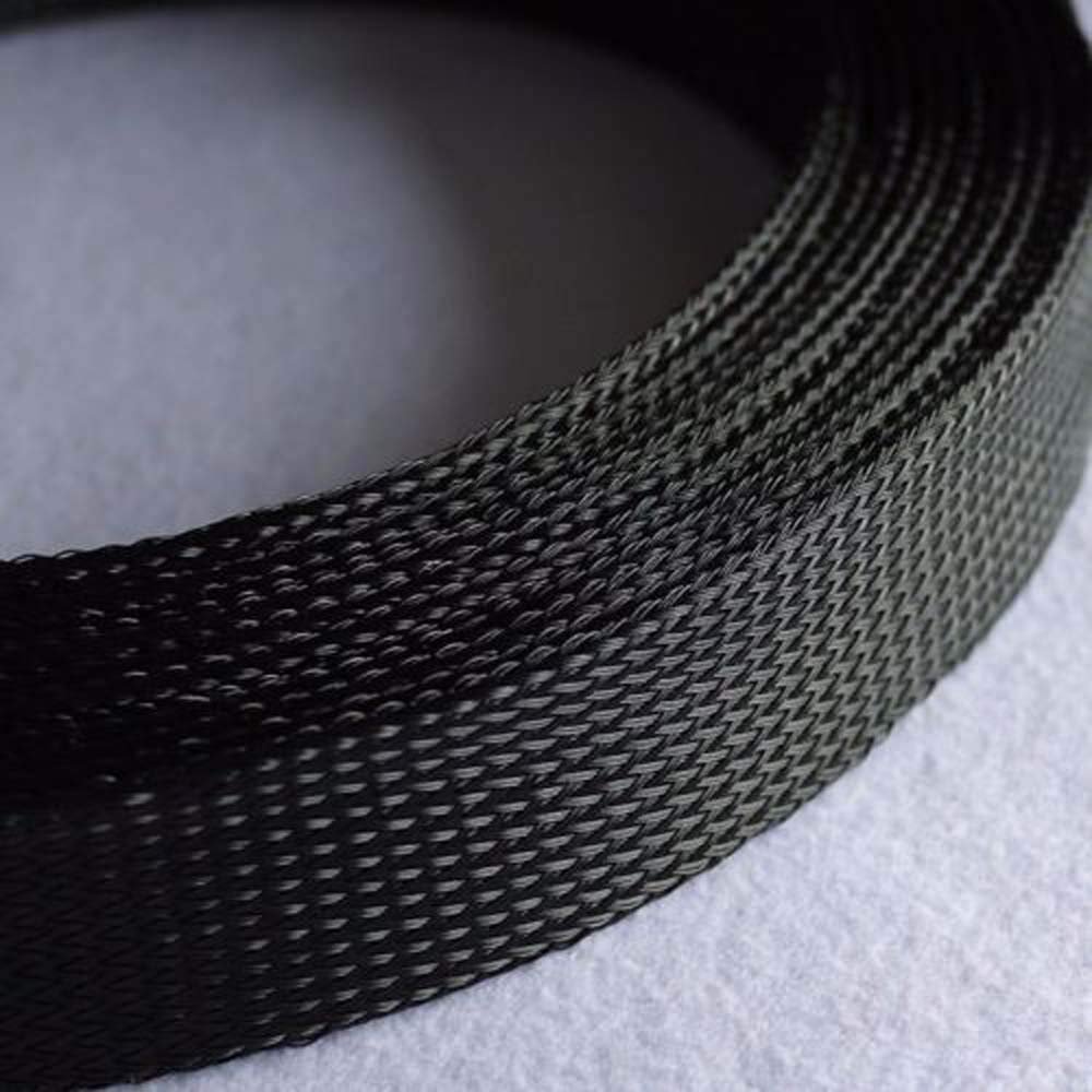 70mm Black Expandable Braided PET Sleeving Cable Harness x 3M(3 Meters, Diameter: 70mm)