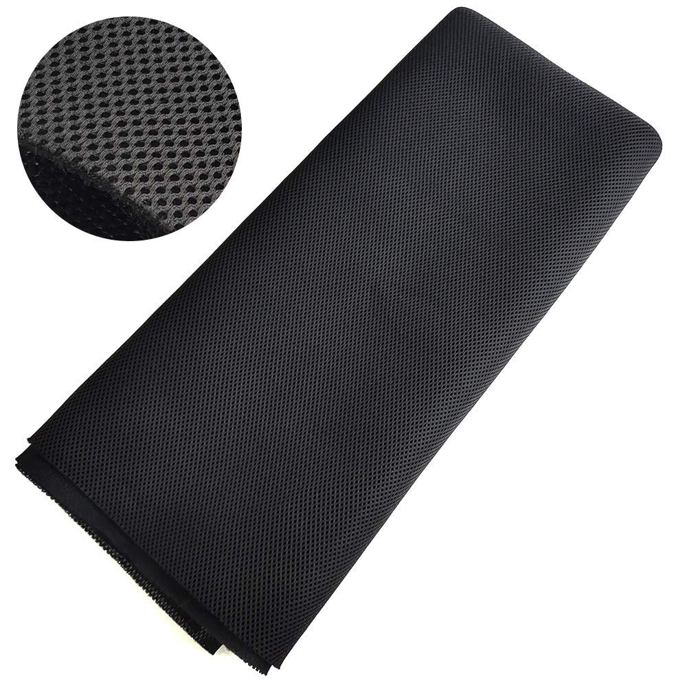 Speaker Grill Cloth Stereo Mesh Fabric for Speaker Repair, Black - 55 x 40 in / 140 x 100 cm