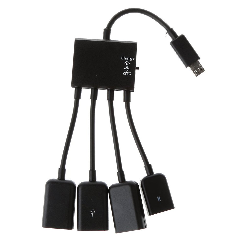 Almencla Micro USB Hub Male to Female Three USB 2.0 Host Adapter Cable