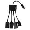 Almencla Micro USB Hub Male to Female Three USB 2.0 Host Adapter Cable view 1