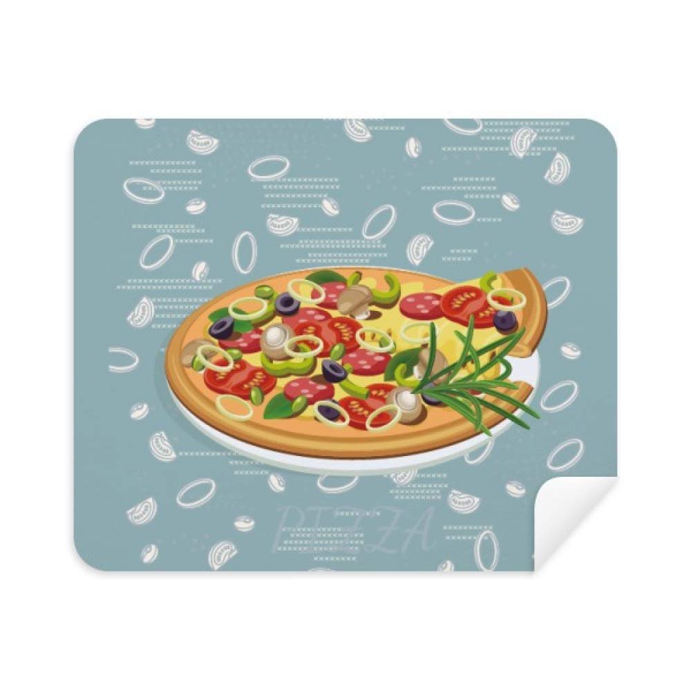 Onion Pizza Italy Tomato Foods Phone Screen Cleaner Glasses Cleaning Cloth 2pcs Suede Fabric