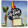 Tinworld Tin Sign: Sky Ranch Motel Sign Historic Retro Las Vegas Sign Neon Metal Decor C586 view 1