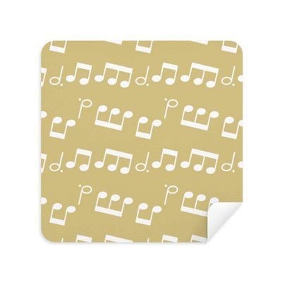 White Music Notes Light Yellow Cleaning Cloth Screen Cleaner Suede Fabric 2pcs