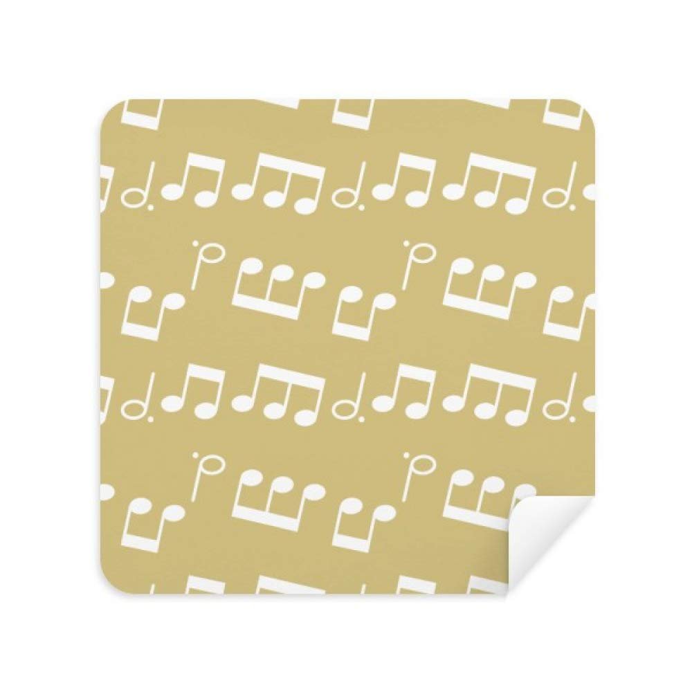 White Music Notes Light Yellow Cleaning Cloth Screen Cleaner Suede Fabric 2pcs