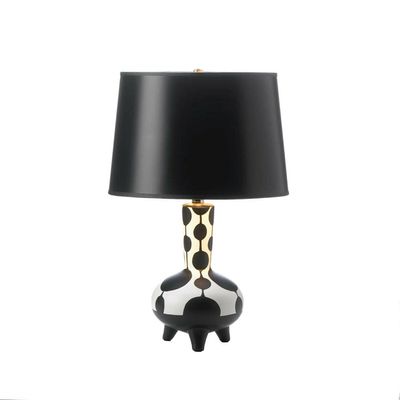 Nikki Chu Home Modern Decorative 15.00" L x 15.00" W x22.25 H Dollop Black and White Table Lamp