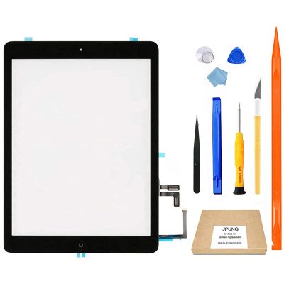 JPUNG for iPad Air 1st Generation Screen Replacement Touch Glass Digitizer,Only for A1474 A1475 A1476 Air 1st Gen, with Home Button, Full Repair Kit(Video Guide)