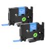 GREENCYCLE Compatible for Brother TZe-535 TZe535 TZ535 TZ-535 12mm 0.47 Inch 1/2" White on Blue Laminated AZE Label Tape for PTD210 D200 D400AD D600 PT-H100 PTH110 PT1290 PT-1230PC PTP700BT, 2 Pack view 1