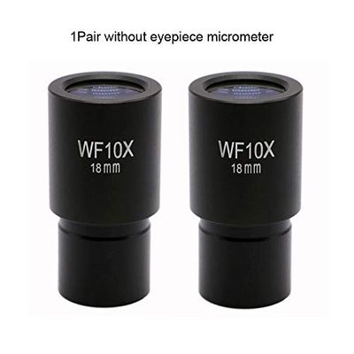 Mercury_Group, WF10X/18mm Biological Microscope Wide Angle Eyepiece Optical Lens Mounting Size 23.2mm Field of View 18mm Microscope Eyepieces - (Color:1Pair Without reticl)