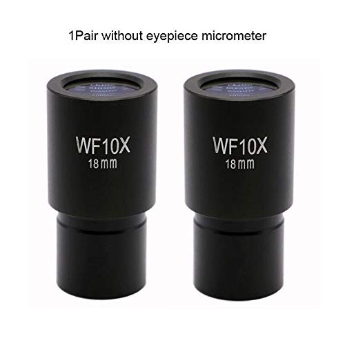 Mercury_Group, WF10X/18mm Biological Microscope Wide Angle Eyepiece Optical Lens Mounting Size 23.2mm Field of View 18mm Microscope Eyepieces - (Color:1Pair Without reticl)