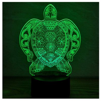 Gfytdxe 3D Optical Illusion LED Night Light, Boy Girl Kids Baby Sleep Desk Lamp Touch Control 7 Color Change USB Powered for Home Decorations or Holiday Gifts (Sea Turtle)