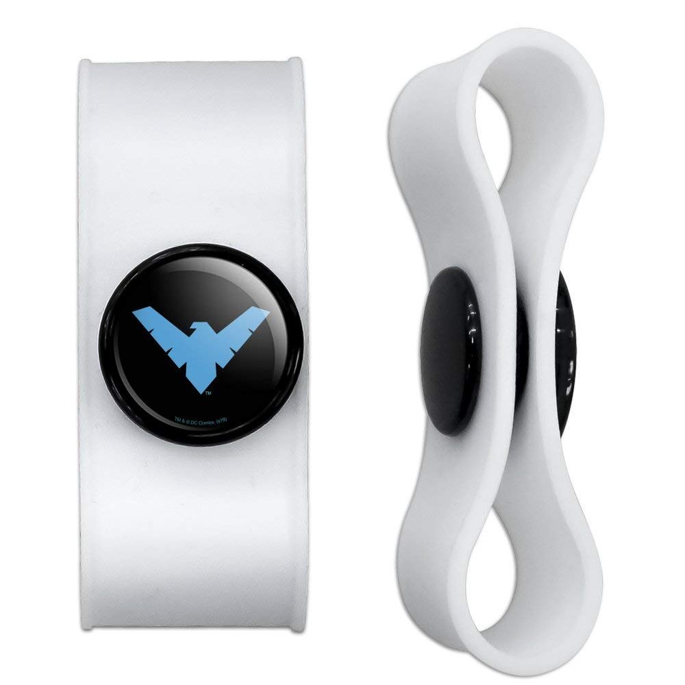 GRAPHICS & MORE Batman Nightwing Logo Headphone Earbud Cord Wrap - Charging Cable Manager - Wire Organizer Set of 2 - White