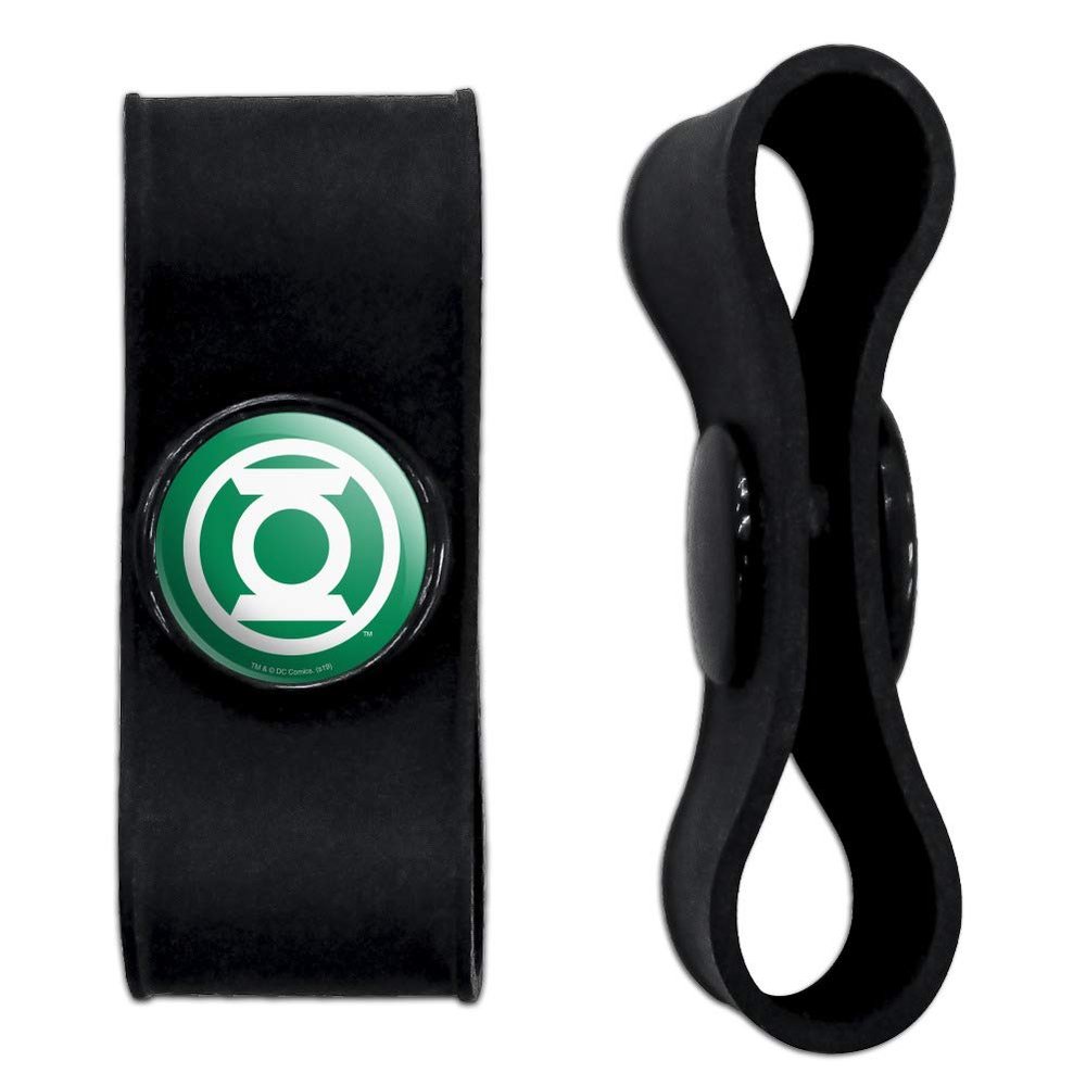 GRAPHICS & MORE Green Lantern White Logo Headphone Earbud Cord Wrap - Charging Cable Manager - Wire Organizer Set of 2