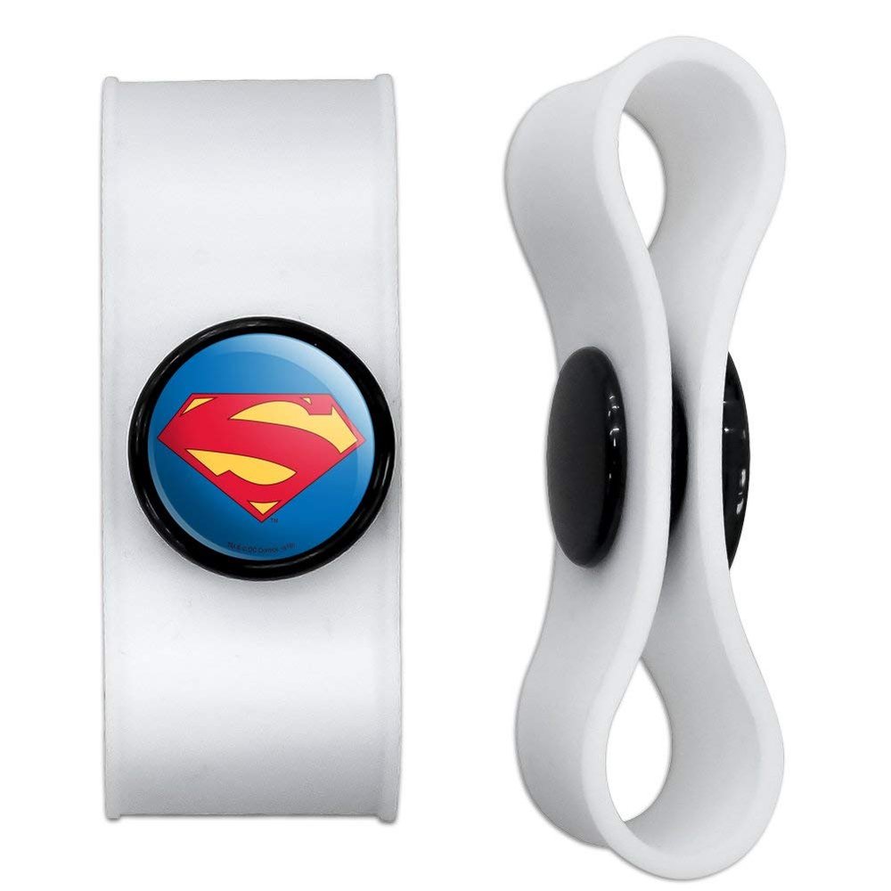 GRAPHICS & MORE Superman New 52 Shield Logo Headphone Earbud Cord Wrap - Charging Cable Manager - Wire Organizer Set of 2 - White