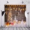 BELECO 5x3ft Fabric Christmas Backdrop Christmas Decoration on Wooden Background Snowman Backdrop for Christmas New Year Event Party Decorations Celebration Photo Background Photo Studio view 1