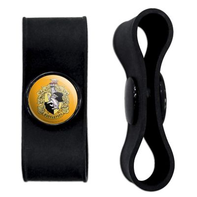 GRAPHICS & MORE Harry Potter Hufflepuff Painted Crest Headphone Earbud Cord Wrap - Charging Cable Manager - Wire Organizer Set of 2 - Black