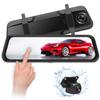 FHD Backup Camera and 1080p Front and Rear Dual Lens Mirror Dash Cam 2 in 1 for car,9.66 inch Full Touch IPS Screen G-Sensor Parking Monitor and Night Vision view 1