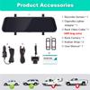 FHD Backup Camera and 1080p Front and Rear Dual Lens Mirror Dash Cam 2 in 1 for car,9.66 inch Full Touch IPS Screen G-Sensor Parking Monitor and Night Vision view 4