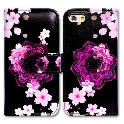 Bcov Case for iPod Touch 7/iPod Touch 6,Bcov Hot Pink Mandala Flower Wallet Flip Leather Cover Case with Credit Card ID Card Slot Holder Kickstand for iPod Touch 7/6/5