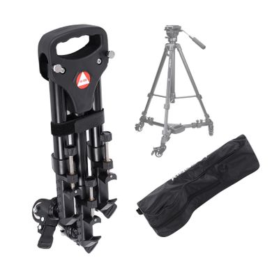 VX-600 Foldable Tripod Dolly with 3 Locking Track Wheels Pulley,Adjustable Leg Mount and Storage Bag,Compatible with Most Tripods, Light Stand for Cameras Camcorder Photography