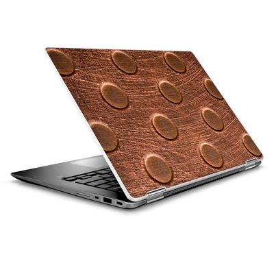 Laptop Notebook Skin Vinyl Sticker Cover Decal for 14" HP 2 in 1 Touchscreen Chromebook x360 - Copper Grid Panel Metal