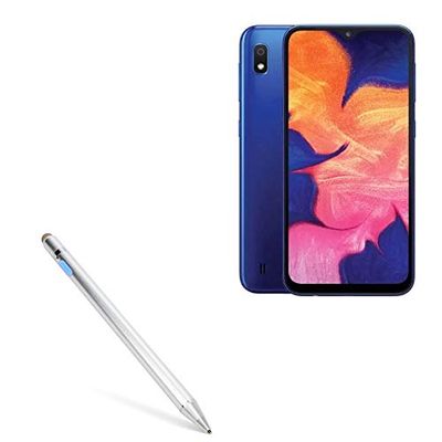 BoxWave Stylus Pen Compatible with Samsung Galaxy A10e - AccuPoint Active Stylus, Electronic Stylus with Ultra Fine Tip - Metallic Silver