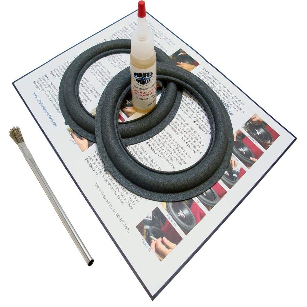 Springfield Speaker 6" Foam Surround Edge Repair Kit - 2 Speaker Kit - Compatible with BMW Z3, 280 00 062, 65.13-6 902 837, 86160-0W270